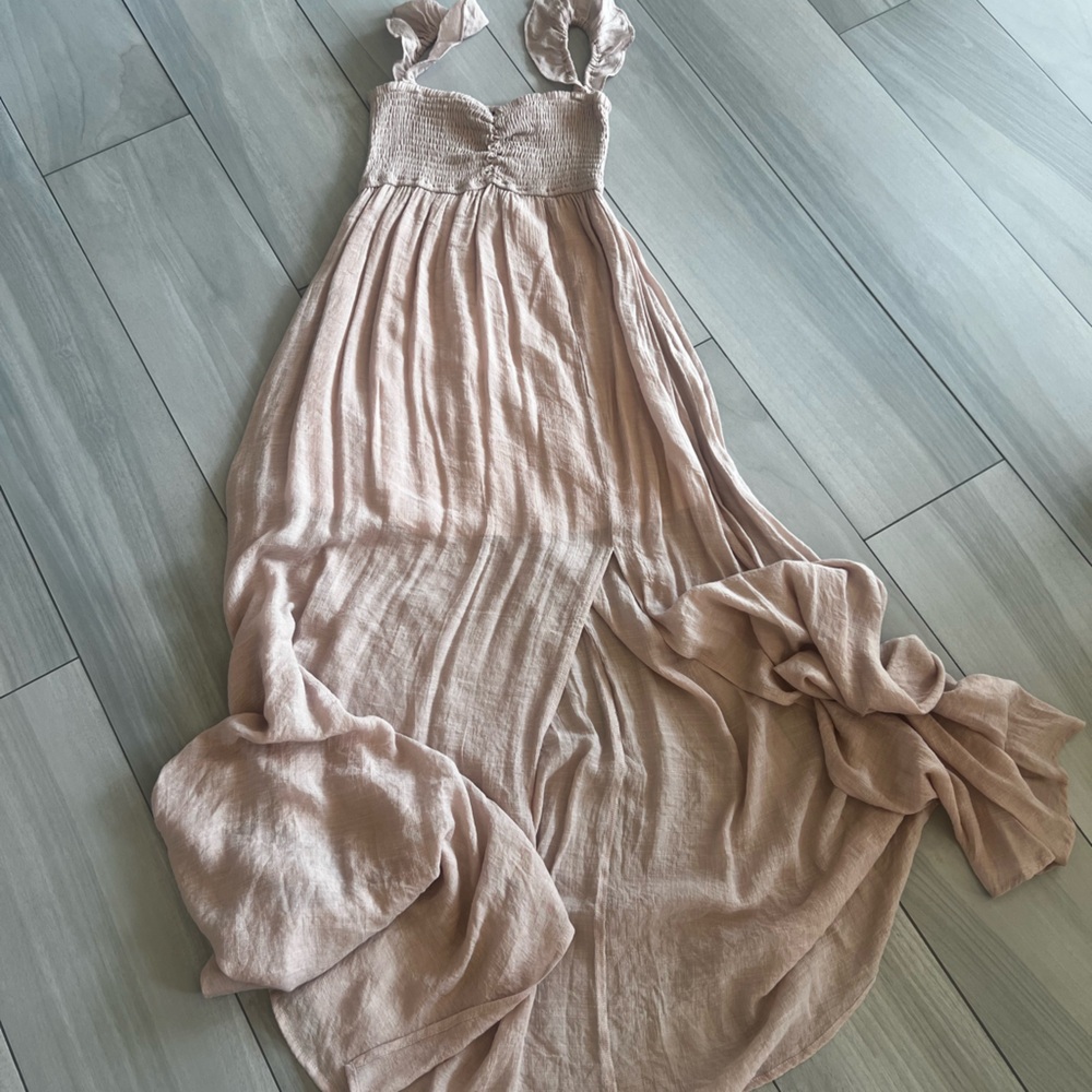 Aakaa Tan Maxi Skirt